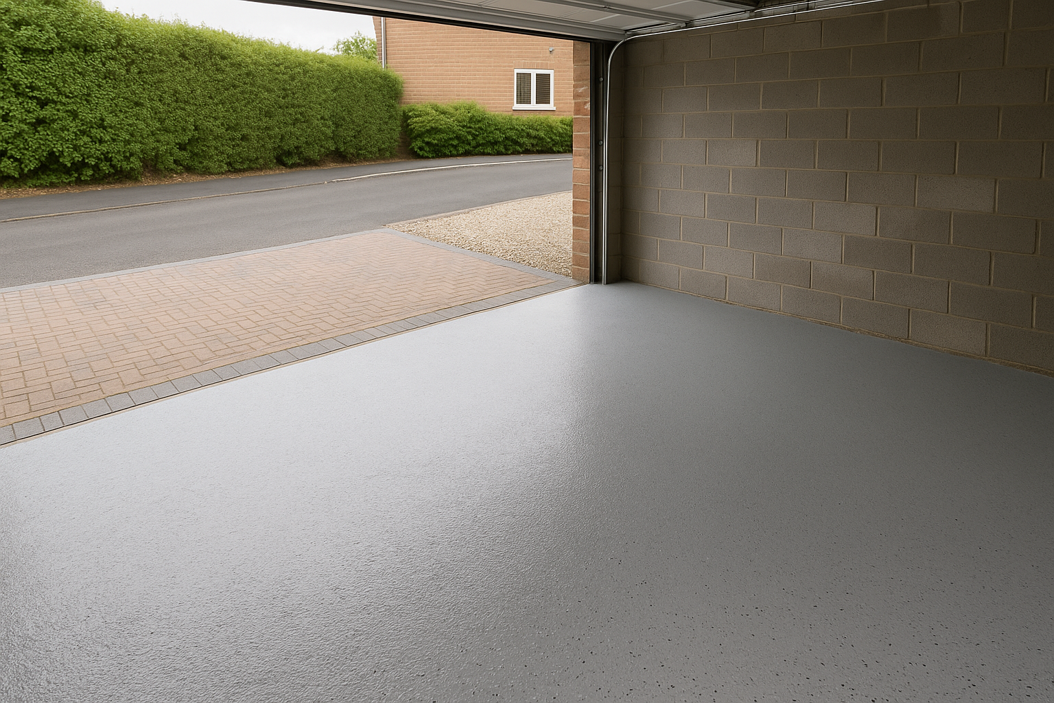 Garage floor overlay installation